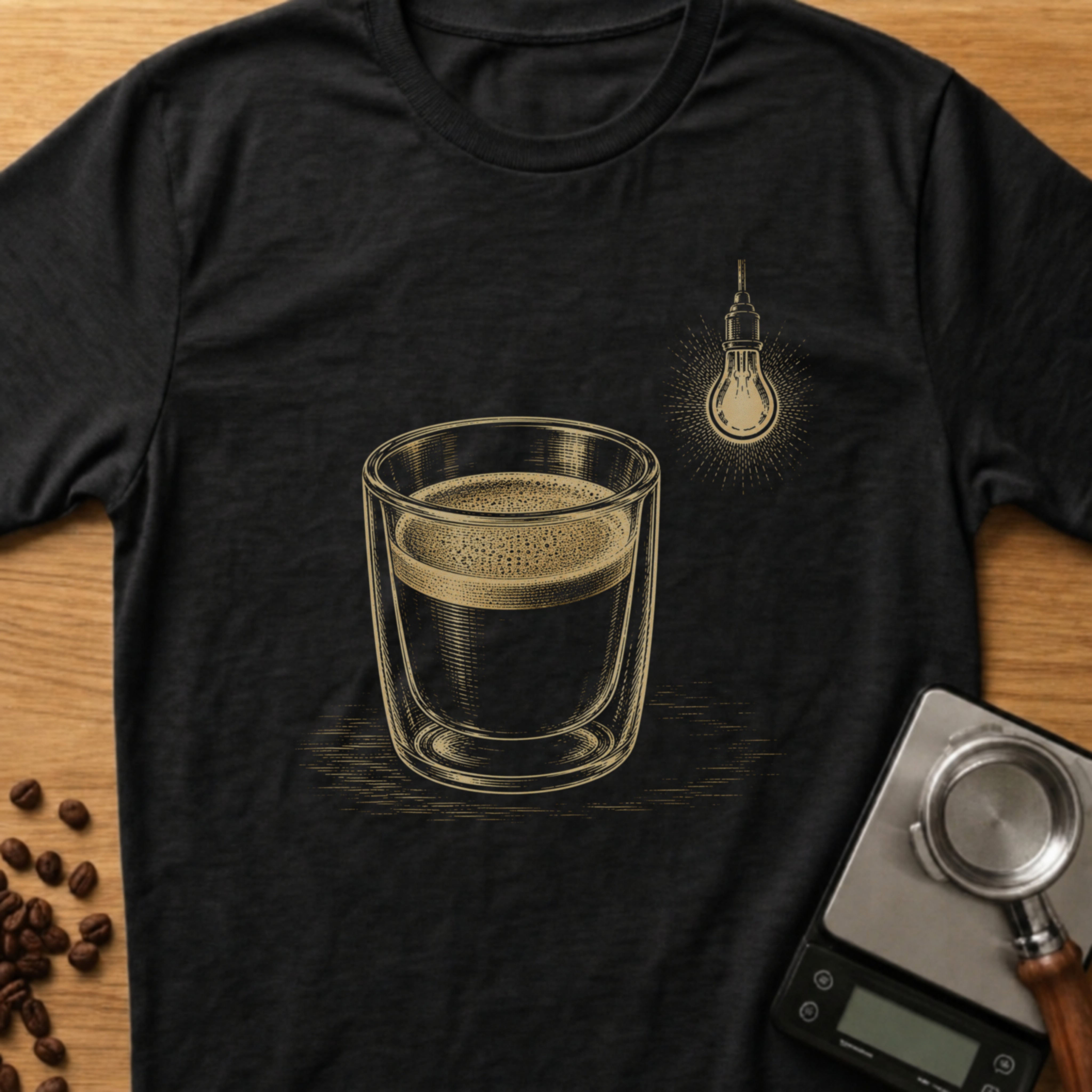 Woodcut Espresso Shot T-Shirt