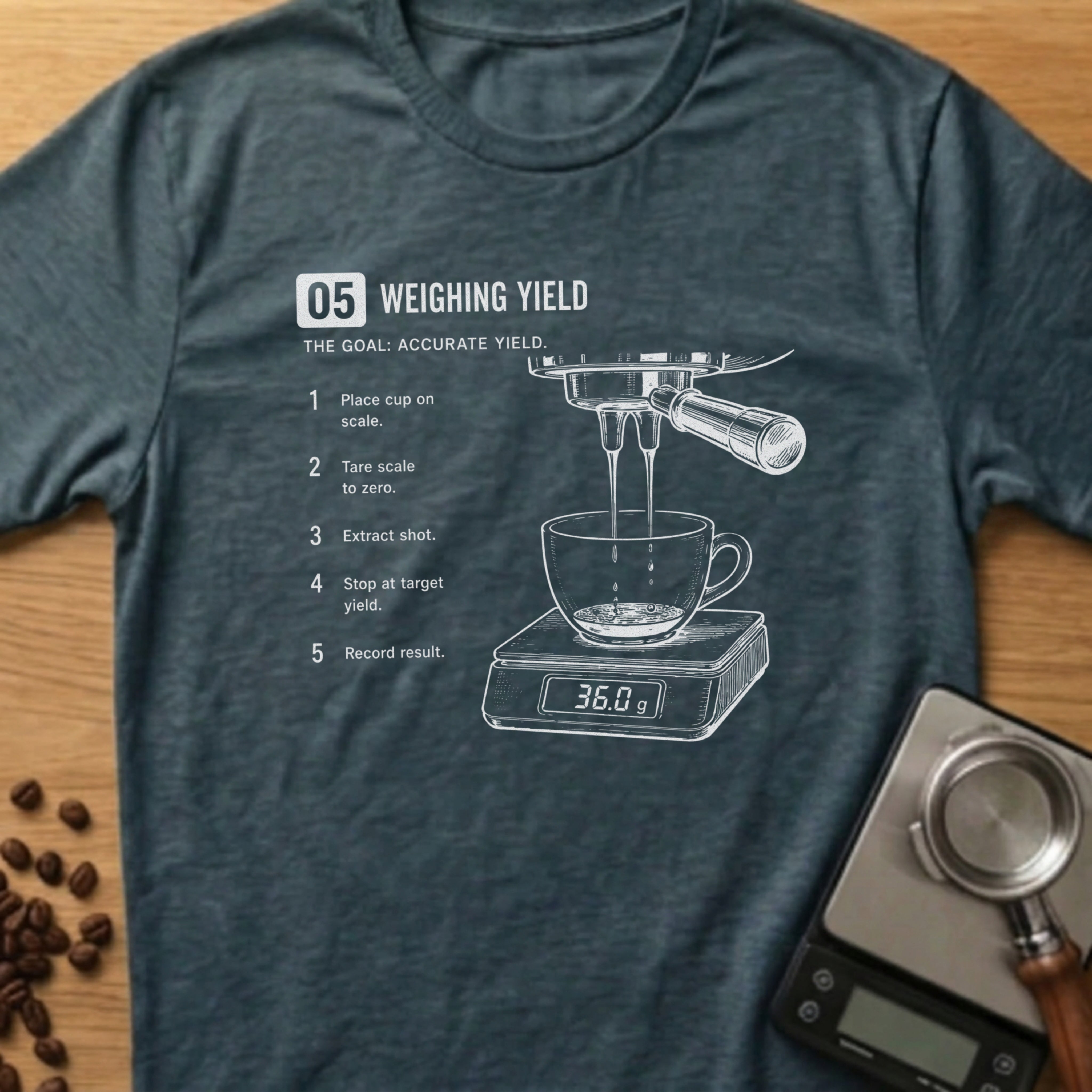 Step 05 - Weighing Yield T-Shirt
