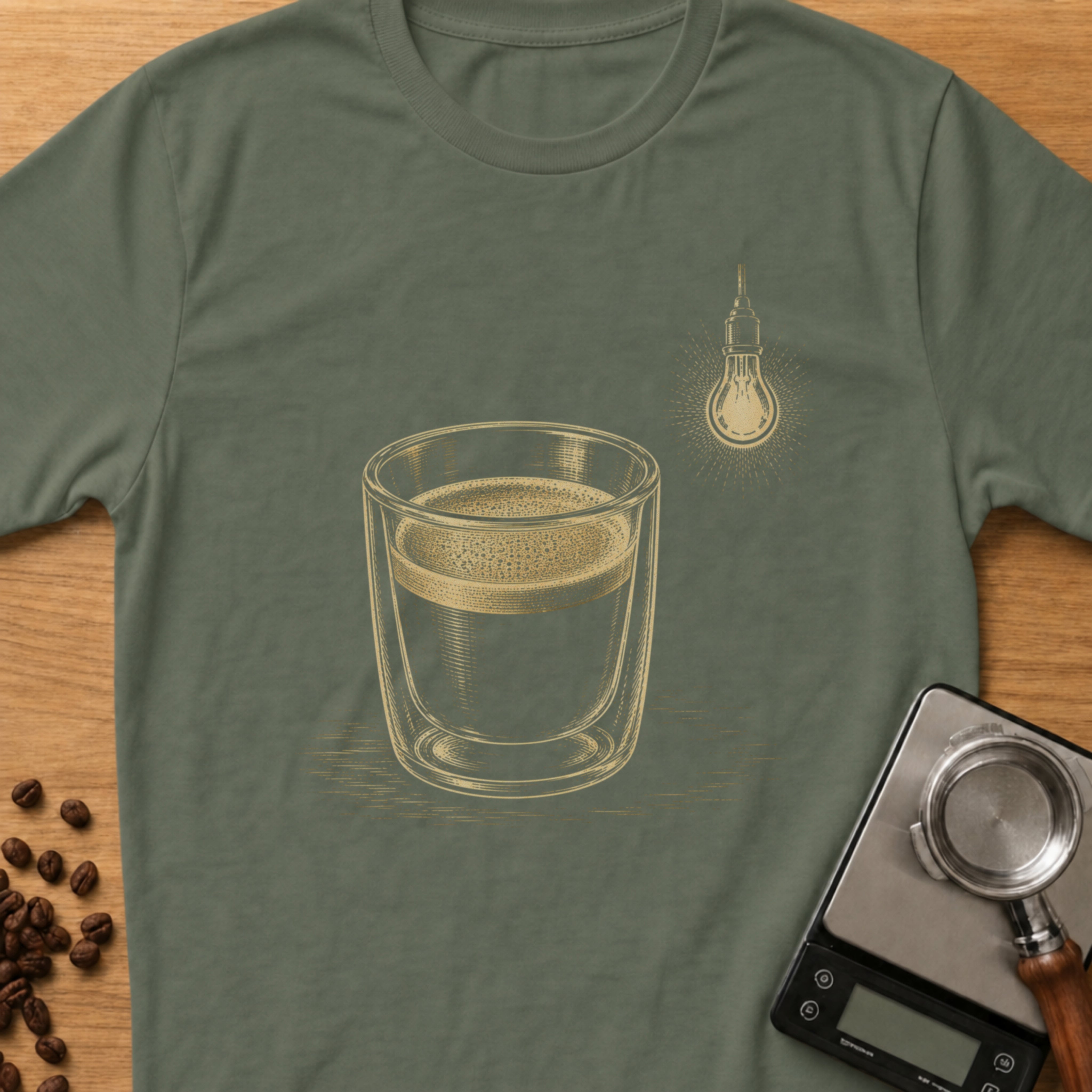 Woodcut Espresso Shot T-Shirt