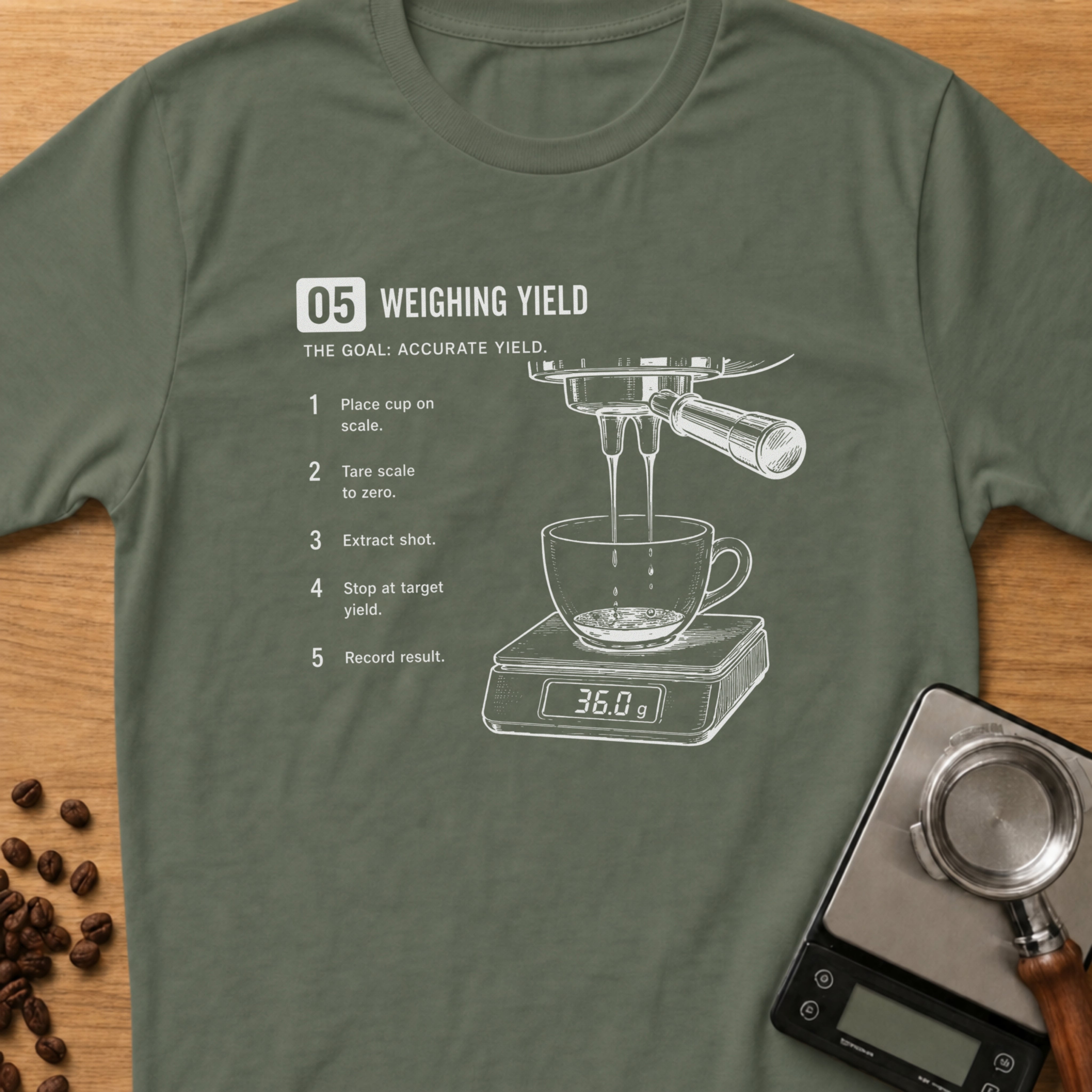 Step 05 - Weighing Yield T-Shirt
